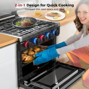 RV Propane Oven Stove 3-Burner Cooktop with 1.27 Cu. Ft. Oven - Image 3