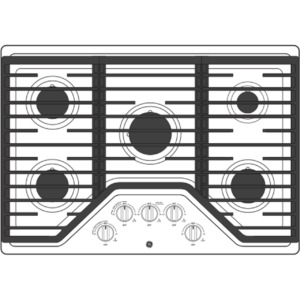 GE 30 Inch Gas Cooktop JGP5030DLBB with 5 Sealed Burners - Image 3