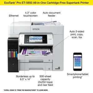 Epson EcoTank Pro ET-5850 Wireless All-in-One Supertank Printer - Image 3