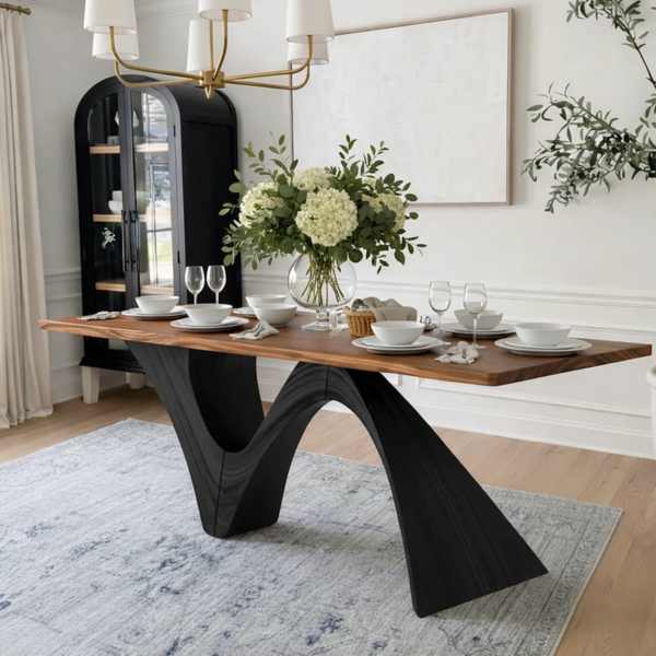 Solid Wood Dining Table Indoor Residential Dining Furniture