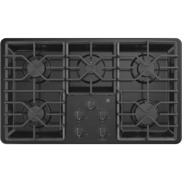 GE JGP3036DLBB Gas Cooktop 36 Inch 5-Burner Black Cooktop